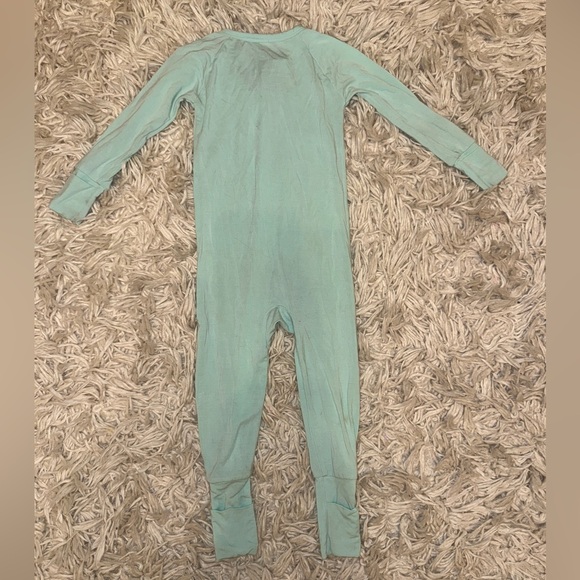 Little Sleepies Aqua Mint Pastel Solid Bamboo Converible Footie Zippy 12-18 - Picture 2 of 7